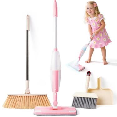 Imagem de Conjunto de brinquedos de limpeza Yeeammk Mini Spray Mop para crianças