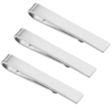Imagem de Roctee Pacote com 3 clipes de gravata prateados para homens, prendedor de gravata para negócios, adequado para casamento, aniversário, pai, melhor presente de Natal e Ação de Graças