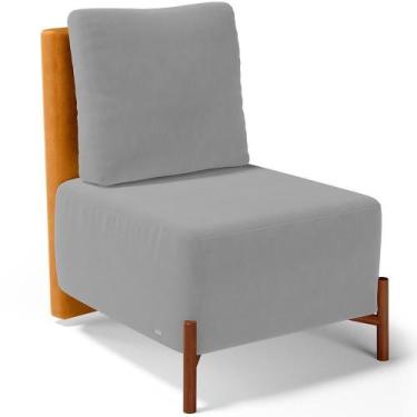 Imagem de Poltrona Decorativa Sala Estar Living Pés Madeira Hungria L02 material