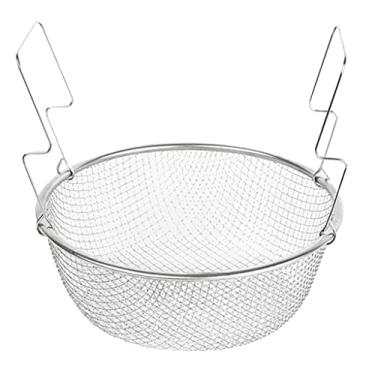 Imagem de Cesta de fritura cesta de fritura coador de chips coador de criptografia coador de malha de aço inoxidável cesta de fritura (18 cm)