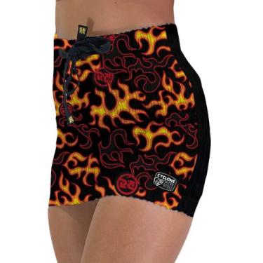 Imagem de Saia Cyclone Veludo New Fire Heavy, Preto, Vermelho, PP