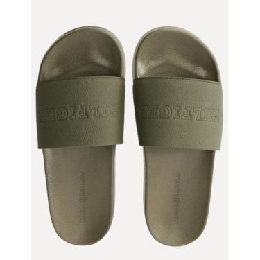 Imagem de Chinelo Tommy Hilfiger Print Tumble Pool Slide Verde Militar, 40