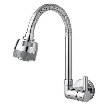 Imagem de Torneira Gourmet Flexível com Arejador e Jato Duplo Cromada para Pared