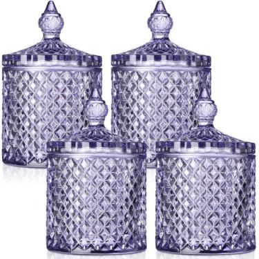 Imagem de Conjunto de jarras de doces de vidro Aoriher Home Decor Storage, 4 peç