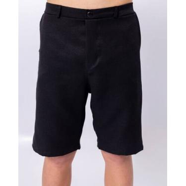 Imagem de Bermuda Social Sarja Masculina Juvenil com Bolsos Frontais, Elástico n