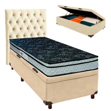 Imagem de Kit Cabeceira + Cama Box Bau + Colchão Solteiro D28 Conforto Paropas
