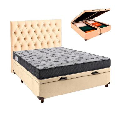 Imagem de Cama + Bau Blindado E Colchão Ortobom D33 Casal - Iso100 + Cabeceira