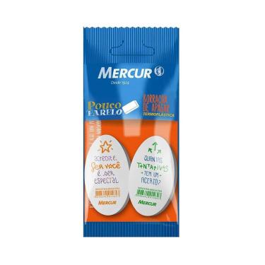 Imagem de Borracha Mercur Oval Frases Decorados Setas e Estrelas com 2 Unidades