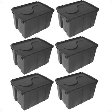 Imagem de Kit 6 Caixa Organizadora Container 56L Com Tampa S Bernardo