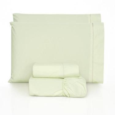 Imagem de Jogo de lençol casal queen box completo 4 peças 100% algodão 200 fios 