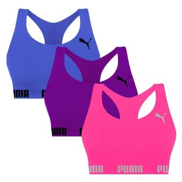 Imagem de Kit 3 Tops Puma Nadador Sem Costura Feminino
