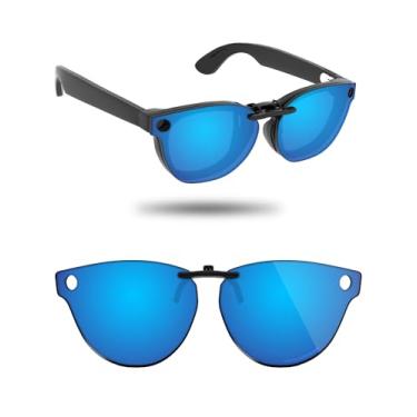 Imagem de Fiskr Óculos de sol polarizados Clip-On para Ray-Ban Meta Skyler RW4010 e Gen 2 RW4014 52 mm - Proteção UV, Azul gelo, 52mm