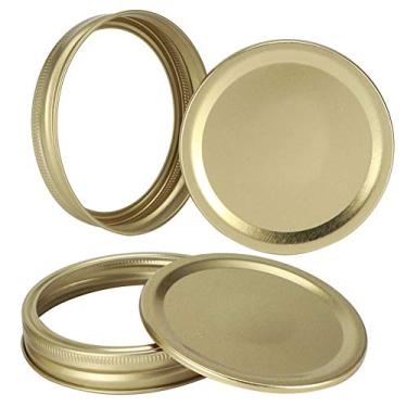 Imagem de Zerodis Conjunto de Tampas de Conservas Com Anéis Boca Regular Jardinagem Doméstica Armazenamento de Cozinha Tampas Herméticas de Aço Inoxidável para Potes de Pedreiro Ideal para Armazenamento de