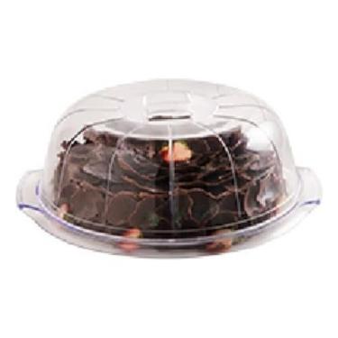 Imagem de Porta Bolo Grande com Tampa, Boleira Cristal Decorativa com Detalhe em Trança para Mesa Posta