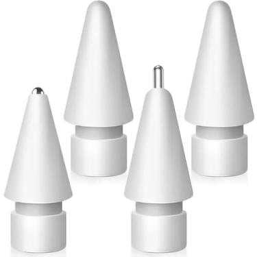 Imagem de Pacote com 4 pontas de substituição de metal atualizadas para Apple Pencil 1ª/2ª geração, USB-C e Pencil Pro, duráveis e precisas (2R1P1M)