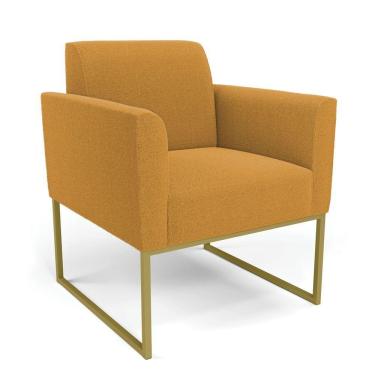 Imagem de Poltrona Sala De Estar Industrial Dourado Marisa Bouclê Mostarda D03 - D'rossi