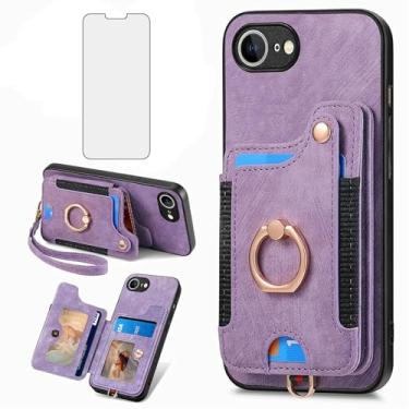 Imagem de Asuwish Capa de telefone para iPhone 16e/SE 2025/SE 4 capa carteira com protetor de tela de vidro temperado alça de pulso RFID suporte para cartão de crédito anel suporte i Phone16e i16e 16 e SE4 4ª