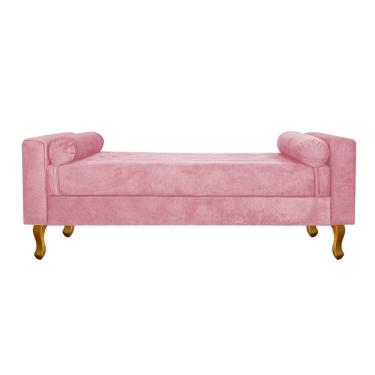 Imagem de Recamier Félix King Size 195cm Suede Rosa Bebê