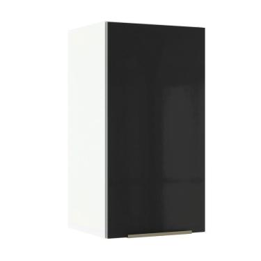Imagem de Armário Aéreo Madesa Lux 35cm 1 Porta Branco Preto