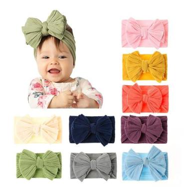 Imagem de Hair Bow Head Wrap JIAHANG Baby Turbante tricotado 9 unidades 0-3 anos