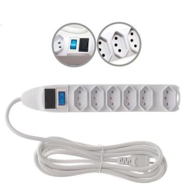 Imagem de Filtro De Linha Universal 6 Tomadas Régua Extensão Chave Led - Luatek