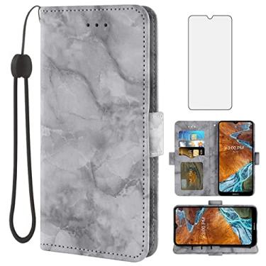 Imagem de Asuwish Capa de telefone para Nokia G300 5G N1374DL com protetor de tela de vidro temperado e capa carteira de mármore flip porta-cartão suporte suporte acessórios de celular de couro NokiaG300 G 300