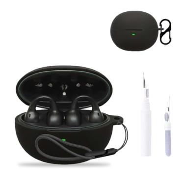 Imagem de NOUKAJU Capa para Baseus Inspire XC1, capa protetora para fone de ouvido (com mosquetão + cordão + caneta de limpeza) à prova de quedas, arranhões, à prova de choque, capa para Baseus Inspire XC1