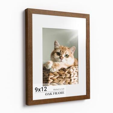 Imagem de Heimlove Moldura de 22 x 30,5 cm, moldura de madeira de carvalho maciça premium para fotos de 15 x 20 cm e vidro temperado - moldura de 23 x 30 cm, foto de família - 1 pacote, cor nogueira