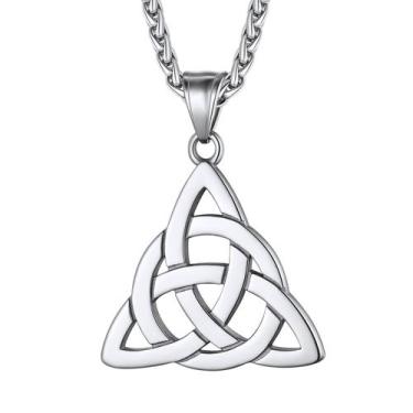 Imagem de Colar Richsteel Triquetra Celtic Knot com pingente em aço 316L