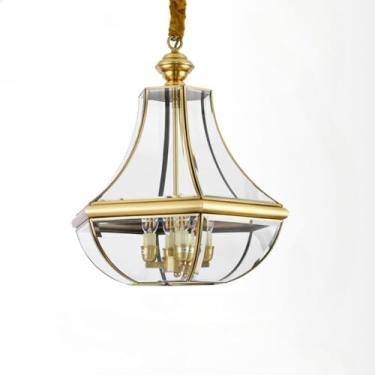 Imagem de Luminária pendente contemporânea em latão com LED e acabamento em cobre, à prova d'água IP65, ideal para áreas externas como jardim, varanda, pátio ou sacada (Estilo 2)