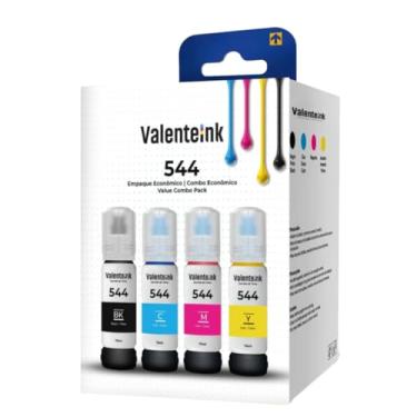 Imagem de Kit 4 Refil Tinta 544 Compatível Epson Ecotank L1110 L1210 L1250 L3250 L3251 L3260 L5290 (Original Lacrado – 70ml)