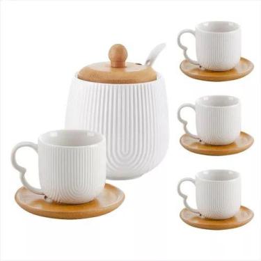 Imagem de Conjunto Xícaras de Café com Açucareiro 6 Peças  Linha Oásis  Cerâmica