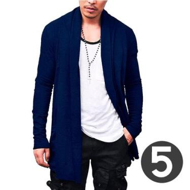 Imagem de Kit com 05 Blusa De Frio Cardigan Masculino Sobretudo Swag Slim Fashio