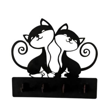Imagem de Porta Chaves Chaveiro Parede Gatos - LENOBRE