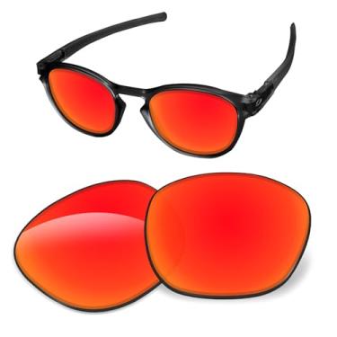 Imagem de Lentes de substituição de 1,6 mm compatíveis com óculos de sol Oakley Latch OO9265, resistente a arranhões e impactos (laranja vermelho espelhado)