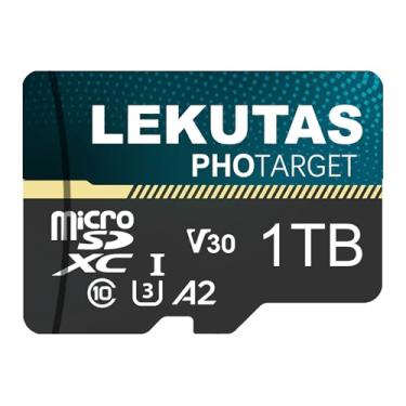 Imagem de LEKUTAS Cartão micro SD 1T (999GB), cartão de memória flash microSDXC UHS-I, cartão TF, alta velocidade de 100 MB/s, C10, U3, A2, V30, para gravação de vídeo Full HD, 4K UHD