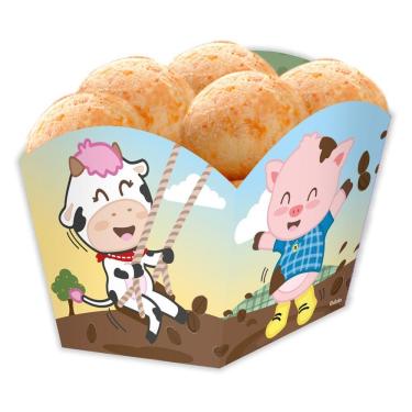 Imagem de Cachepot De Papel Fazendinha Festa Pequeno - 8 Unidades