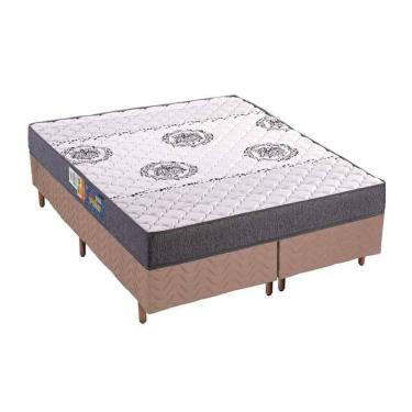 Imagem de Cama Box Queen: Colchão Espuma D45 Polar Pérola Clean + Base Crc Rústico Clean (158x198)