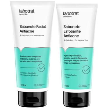 Imagem de Kit Sabonete Facial + Esfoliante Antiacne Liquido Labotrat Dermo Skin 