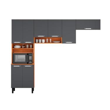 Imagem de Armário de Cozinha 254cm Grafite em Madeira Itatiaia Vegas