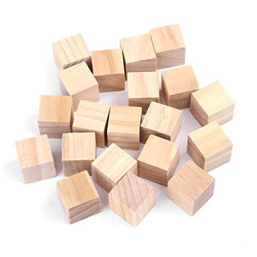 Imagem de Blocos de madeira quadrados naturais Cubos de madeira DIY Artesanato artesanal em madeira Brinquedo infantil Decoração de casa Sólido Durável Não tóxico Eco amigável 10mm 20mm (20mm (20 peças))