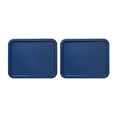 Imagem de Tampa de substituição para Pyrex Plastic Blue Cover 11 xícaras tigela retangular 7212-PC (pacote com 2)