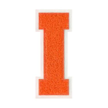 Imagem de 1 peça de patch de letra de chenille laranja de 11,4 cm com borda branca – Remendos do alfabeto para roupas, jaquetas, mochilas, chapéus para decoração personalizada, nome personalizado e artesanato