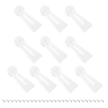 Imagem de PATIKIL Cavalete traseiro de 12,8 cm, 10 conjuntos de moldura de plástico para fotos, suporte traseiro com parafusos para artesanato, molduras artísticas, suprimentos para exibição de pinturas, branco