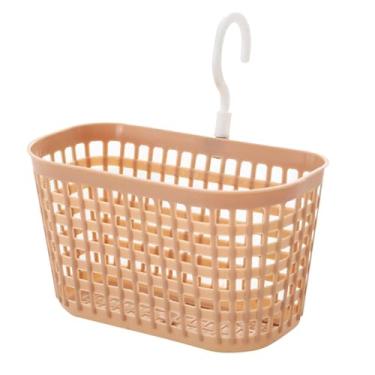 Imagem de Cesta de armazenamento suspensa | organizador de drenagem respirável com gancho de rotação de 360 graus | Cestas de frutas com design vazado, ferramenta de banho doméstico para compras na cozinha