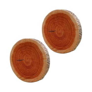 Imagem de Almofadas - Almofada decorativa de madeira para árvore | Almofada realista natural 2 peças para decoração de tenda, chão, quarto, hotel, casa, sala de estar