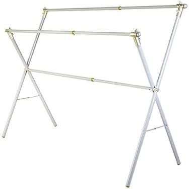 Imagem de SNOWNYLL Estante de secagem de roupas para arejador de roupas, rack de secagem dobrável, haste de secagem de piso interno com haste retrátil, suporte de lavanderia, rack de secagem de roupas