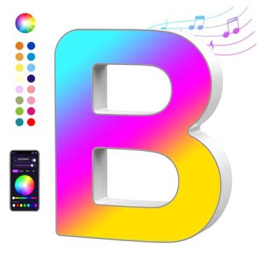 Imagem de MeRGBWLife Luz LED B – Luz noturna com controle de aplicativo alimentado por USB para decoração de quarto de bebê, letreiro que muda de cor para chá de bebê ou aniversário de crianças