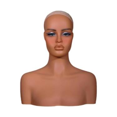 Imagem de predolo Suporte de peruca de cabeça de manequim realista suporte de exibição de peruca de busto de cabeça de manequim para exibição