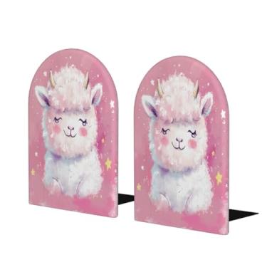 Imagem de Animal Sheep Stars Cute Large Wooden Bookend Decorative Bookend Antiderrapante Heavy Duty Book Ends for Office Desk Home Office Library School Study Decoration Book Divisores para prateleiras, 1 par